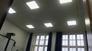 Goetheschule Musterraum mit neuer Beleuchtung